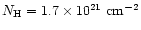 $N_{\rm H}=1.7\times 10^{21}\rm\ cm^{-2}$