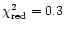 $\chi^2_{\rm red}=0.3$
