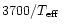 $3700/\mbox{$T_\mathrm{eff}$ }$