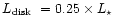 $\mbox{$L_\mathrm{disk}$ }=0.25\times\mbox{$L_\star$ }$