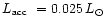 $\mbox{$L_\mathrm{acc}$ }=0.025\,L_\odot$