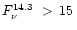 $\mbox{$F_\nu^{14.3}$ }>\,15\,$