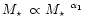 $\mbox{$M_\star$ }\propto \mbox{$M_\star$ }^{\alpha_1}$