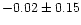 $-0.02\pm0.15$