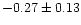 $-0.27\pm0.13$