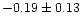 $-0.19\pm 0.13$