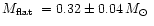 $\mbox{$M_\mathrm{flat}$ }=0.32\pm0.04\,\mbox{$M_\odot$ }$