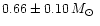 $0.66\pm0.10\,\mbox{$M_\odot$ }$