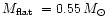 $\mbox{$M_\mathrm{flat}$ }=0.55\,\mbox{$M_\odot$ }$