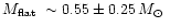 $\mbox{$M_\mathrm{flat}$ }\sim 0.55\pm0.25\,\mbox{$M_\odot$ }$