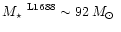 $\mbox{$M_\star$ }^\mathrm{L1688} \sim 92\,\mbox{$M_\odot$ }$