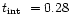 $\mbox{$t_\mathrm{int}$ }= 0.28\,$