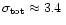 $\sigma_{\rm tot} \approx 3.4\,$