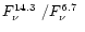 $\mbox{$F_\nu^{14.3}$ }/\mbox{$F_\nu^{6.7}$ }$