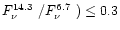 $\mbox{$F_\nu^{14.3}$ }/\mbox{$F_\nu^{6.7}$ }) \leq 0.3$