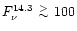 $\mbox{$F_\nu^{14.3}$ }\lower.5ex\hbox{$\buildrel > \over \sim$ }100$