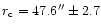 $r_{\rm c} = 47.6''\pm 2.7$