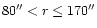 $80''<r\leq 170''$