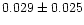 $0.029\pm0.025$