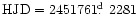 ${\rm HJD}=2451761\hbox{$.\!\!^{\rm d}$ }2281$