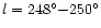 $l=248^\circ{-}250^\circ$