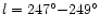 $l=247^\circ{-}249^\circ$