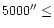 $5000^{\prime
\prime }\leq $