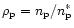 $\rho_{\rm p} =
n_{\rm p}/n_{\rm p}^{*}$