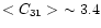$<C_{31}>\ \sim3.4$