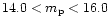 $14.0<m{\rm _p}<16.0$