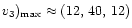 $v_3)_{\rm max}
\approx (12,\,40,\,12)$