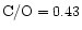 ${\rm C/O}=0.43$