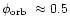 $\mbox{$\phi_{\rm orb}$ }\approx0.5$