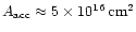 $A_{\rm acc} \approx 5\times10^{16}\,\rm cm^2$