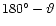 $180^{\circ }-\vartheta $