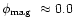 $\mbox{$\phi_{\rm mag}$ }\approx0.0$