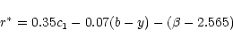 \begin{displaymath}r^{*}=0.35c_{1} - 0.07(b-y) -(\beta -2.565)
\end{displaymath}