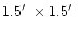 $1.5\hbox{$^\prime$ }\times 1.5\hbox{$^\prime$ }$