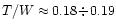 $T/W \approx 0.18\!\div\!0.19$