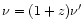 $\nu = (1+z) \nu '$