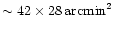 $\sim42\times28\,{\rm arcmin}^2$
