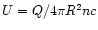 $U=Q/4\pi
R^{2}nc$