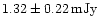 $1.32 \pm 0.22\,{\rm mJy}$