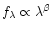 $f_\lambda \propto \lambda^\beta$