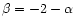 $\beta = -2 -\alpha$