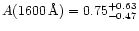 $A(1600\,{\rm\AA}) =
0.75^{+0.63}_{-0.47}$