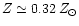 $Z \simeq 0.32\,{Z_\odot}$