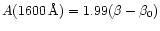 $A(1600\,{\rm\AA}) = 1.99(\beta - \beta_0)$