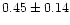 $0.45 \pm 0.14$