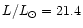 $L/L_{\odot}= 21.4$
